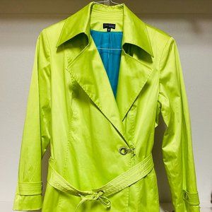 Juliana Collezione Neon Lime Trench Coat L